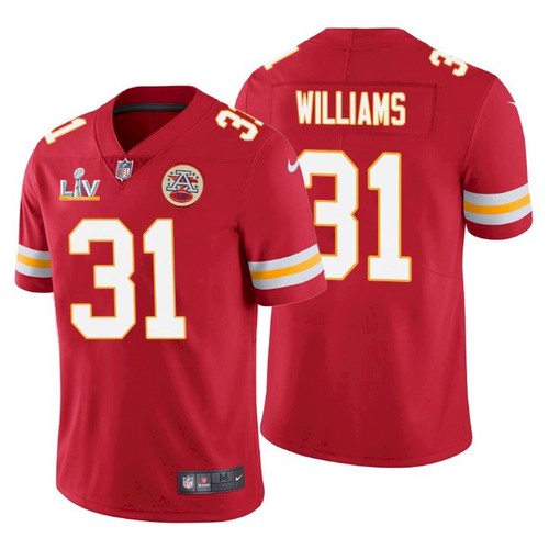 Men's Red Kansas City Chiefs #31 Darrel Williams 2021 Super Bowl LV Stitched Jersey